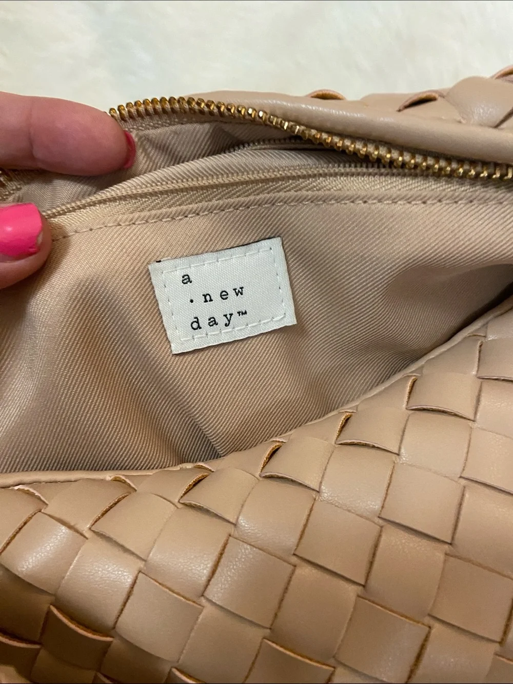 A New Day Woven Hobo Shoulder Bag in Tan